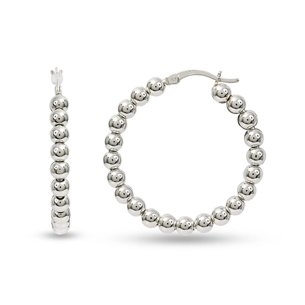 Nora Nico 925 Sterling Silver Jewelry Light-Weight Hollow Ball Hoop Earrings for Women -BIS Hallmarked (B09VDJD69R) Amazon Price History, Amazon Price Tracker