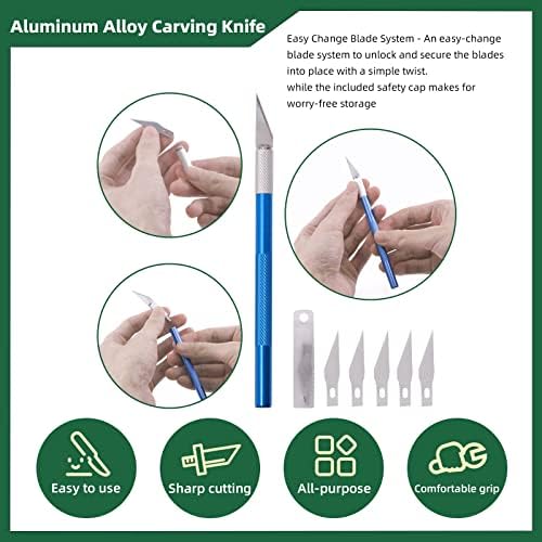 Keadic 8Pcs 19" x 13" A3 Self Healing Craft Mat with Steel Ruler and Crafting Knife, Double-Sided 5-Ply Non-Slip Rotary Craft Cutting Board for Cutting Scrapbooking and Art Projects — view 3