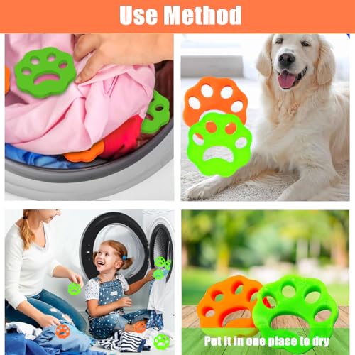 Ruayia 4 Stücke Tierhaarentferner Waschmaschine, Fusselbälle Waschmaschine, Katzenhaarentferner Waschmaschine, Wiederverwendbarer Tierhaarentferner, Silikon Haarfänger Entfernt - Stil 2