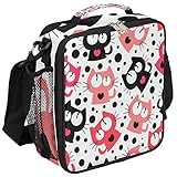 Borsa multifunzionale: la graziosa borsa per il pranzo per ragazze può essere utilizzata come borsa per il pranzo, borsa da picnic, borsa tote bag, borsa messenger, borsa per snack, ecc. Perfetto per ragazzi, ragazze, studenti, scuola, picnic, spiaggia, campeggio e uso quotidiano.