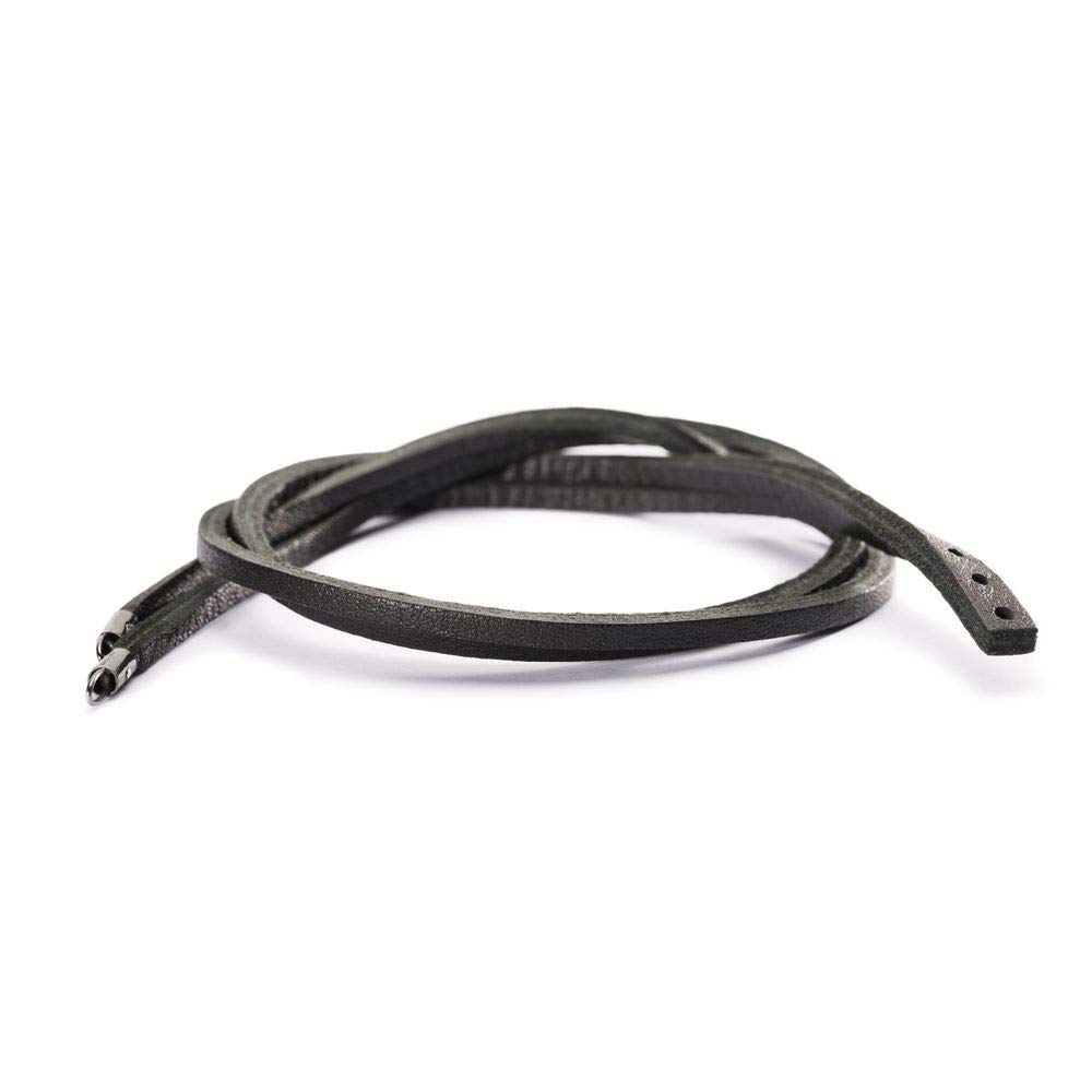 Trollbeads Leather Bracelet Black/Silver, 45 cm / 17.7 in