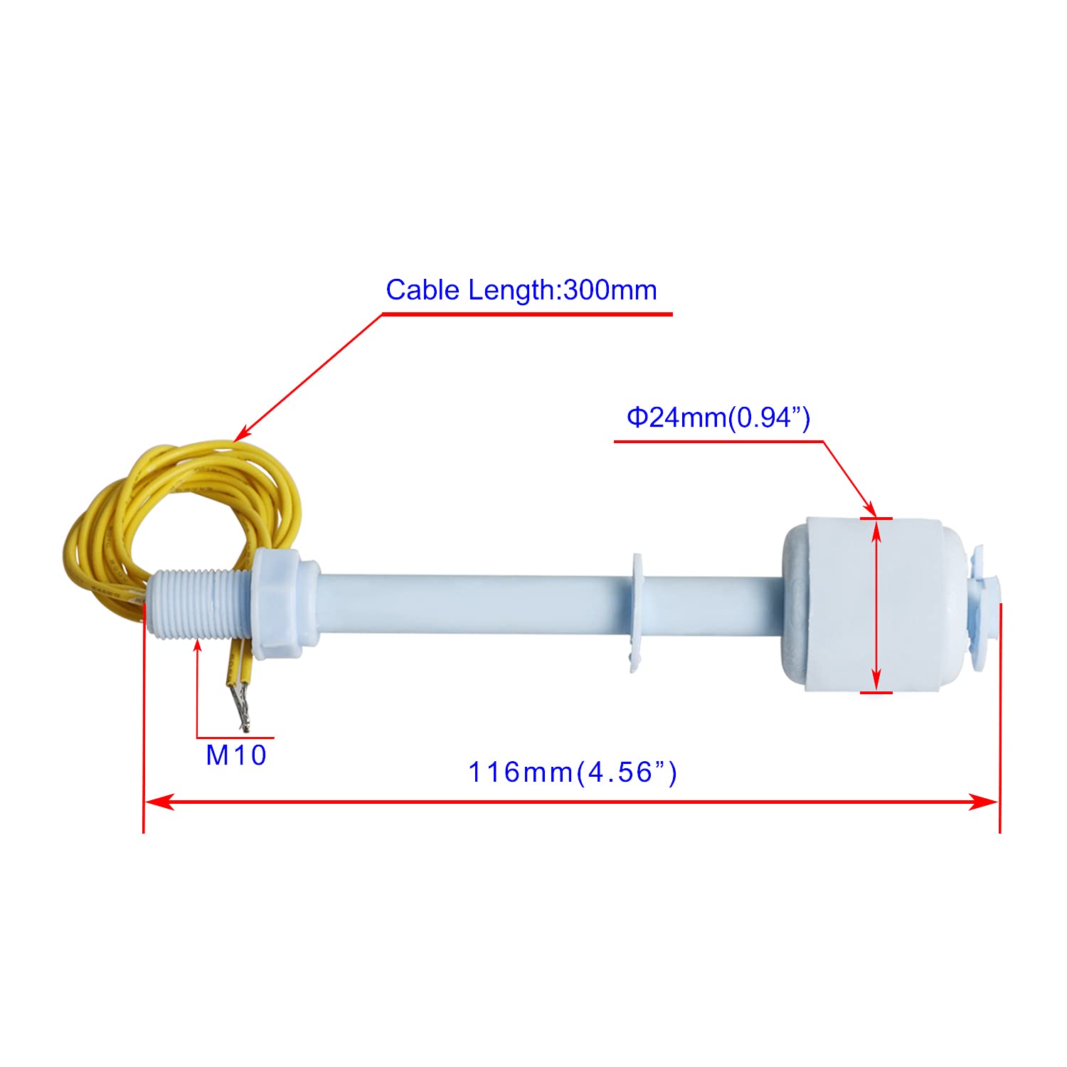Aopin Liquid Level Switch Sensor PP, Water Liquid Level Sensor Float Switch - Image 2