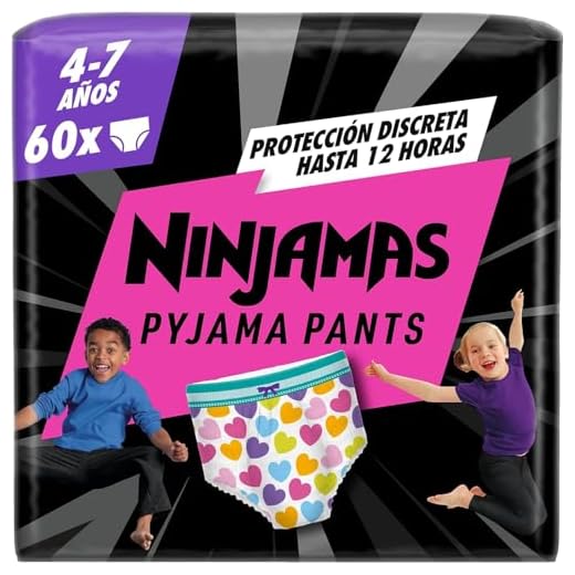 Dodot Ninjamas pañales para Niña 4-7 Años (17-29 kg), 60 Unidades, Pañal con Protección Anti-Fugas Durante la Noche