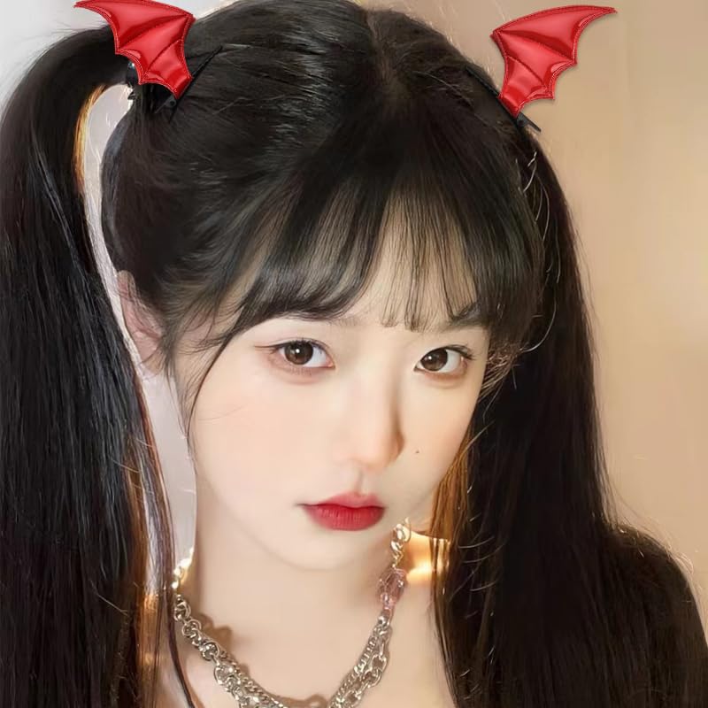 Accesorios de cabello alas de murciélago Halloween rojo miniatura 2