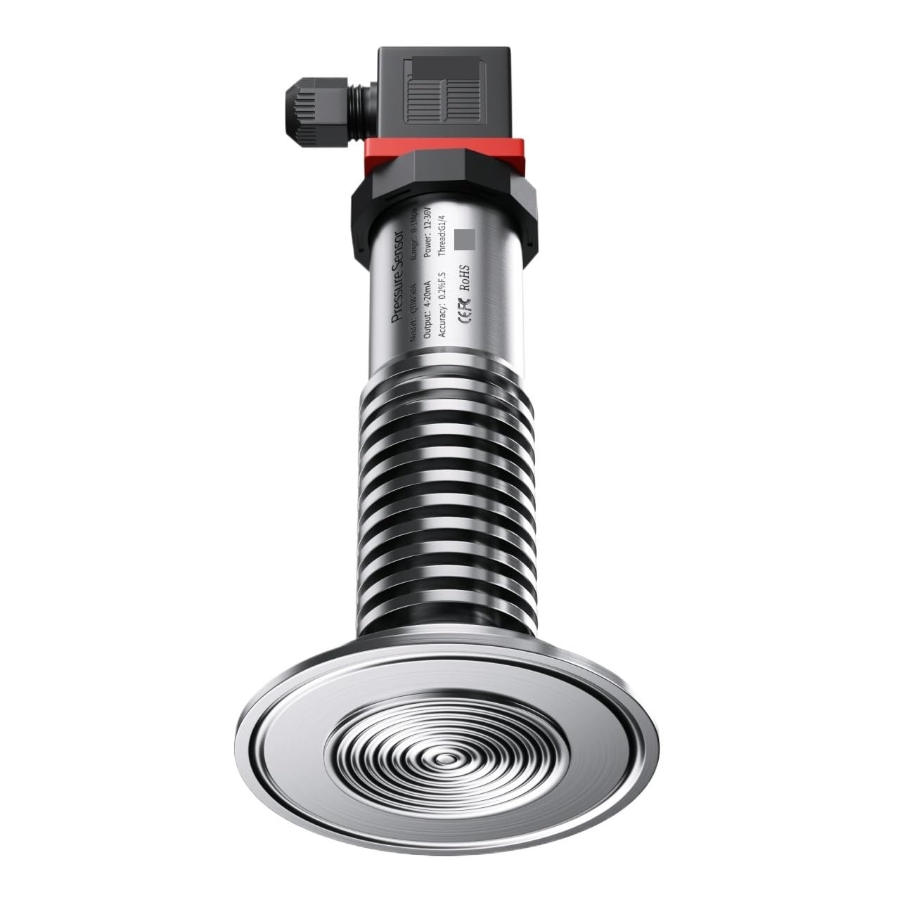Transmisor de presión de película plana sanitaria 0-4bar 0-10bar 0-10Mpa 0-100℃ 0-200℃ 0-350℃ Transmisor de presión de película plana 4-20mA 0-10V