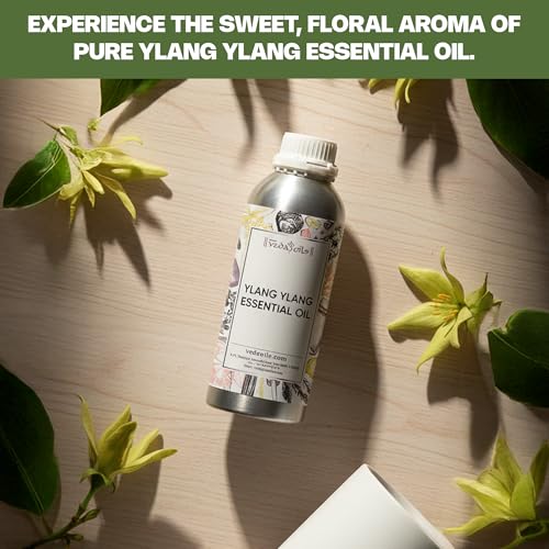 Image of VedaOils Ylang Ylang Essential Oil 100ml | Pure & Natural Aroma Oil for Home Fragrance | For Diffusers, Candles, Meditation & Aromatherapy | Supports Hair & Skin Care | Premium Ylang Ylang Oil