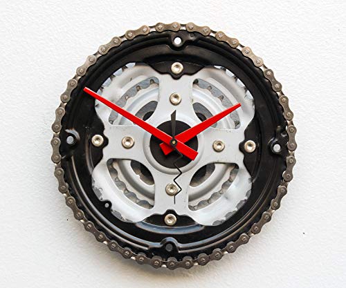Recycled Bike Gear Clock, bike wall 