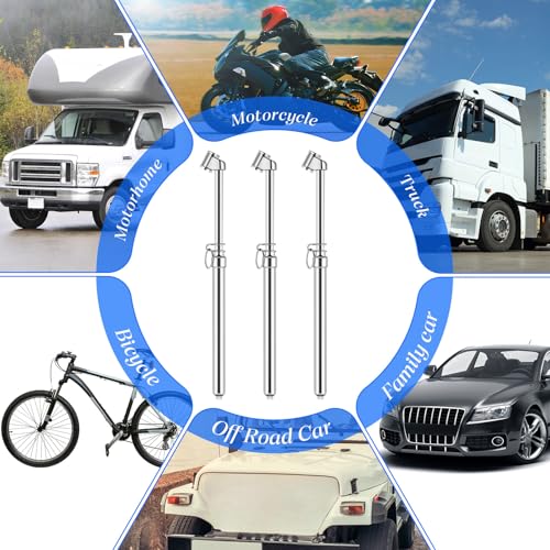 Image of Yunsailing 20 Pcs 10 Pcs Dual Head Tire Pressure Gauge Heavy Duty Truck Tires Air Pressures Gauges with Hook Range 10-150psi, 0.7-10.3bar for Semi Trucks Car Bus Rv Van (Silver)