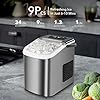 MAXEVE Ice Maker Countertop, 34LBs/24H Ice Machine, 2 Bullet Size, Fast Making 9Cubs in 5 Mins, Portable Ice Maker Machine with Self Cleaning, Ice Basket, Ice Scoop for Home/Office/Bar (Silver)