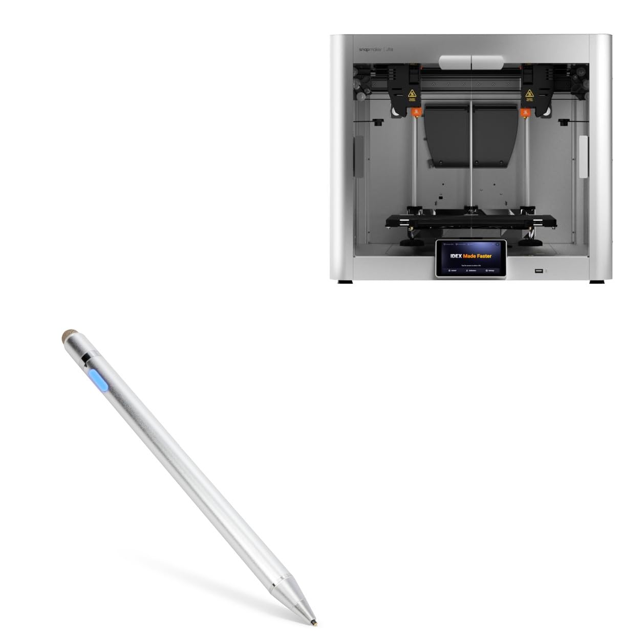 BoxWave Stylus Pen Compatible with Snapmaker J1/J1S - AccuPoint Active Stylus, Electronic Stylus with Ultra Fine Tip - Metallic Silver