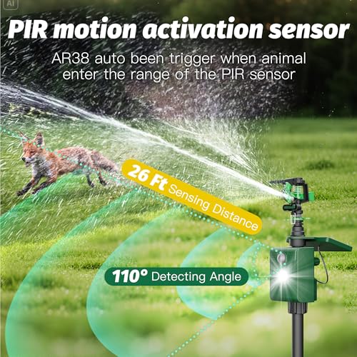 image for X-octenol Motion Activated Animal Repeller with Water Sprinkler and Fl