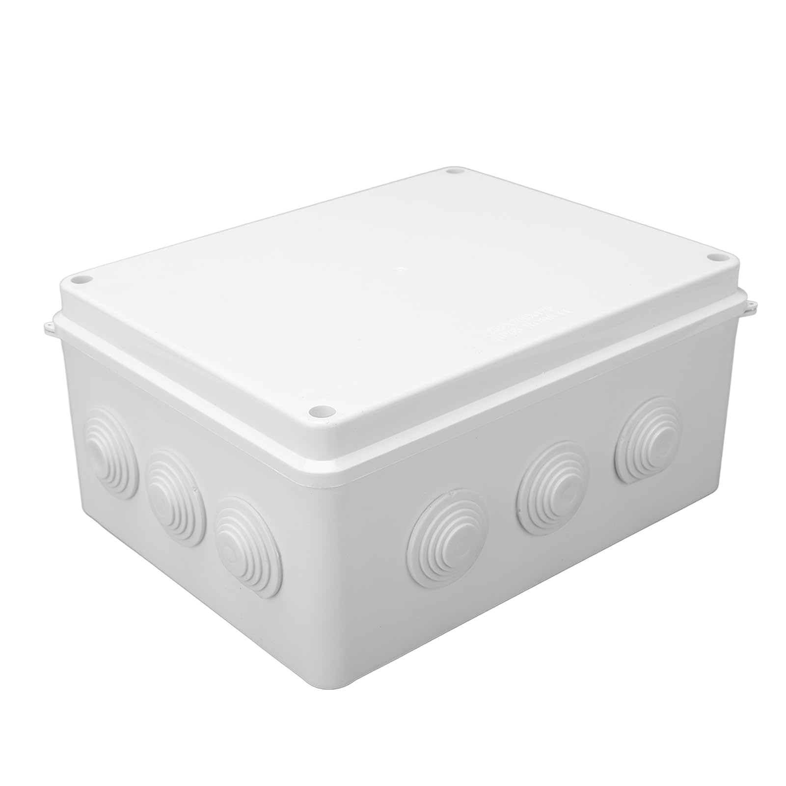 Scatola di giunzione, Scatola elettrica esterna impermeabile IP65 Custodia in plastica ABS con tappo in gomma per progetti elettrici, 255x200x120mm