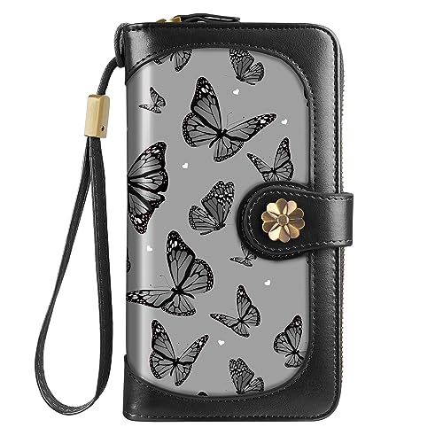 Wallets for Women Multi Card Holder Wallet Clutch Wallet Card Holder Organizer Ladies Purse with Wrist strap Purse