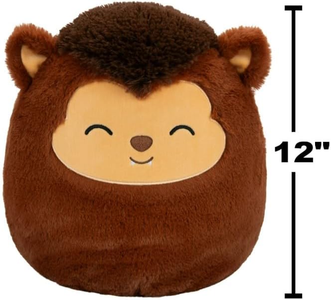 Squishmallows FuzzAMallow Official 12 inch Wade The Brown Werewolf - Child's Ultra Soft Plush Toy