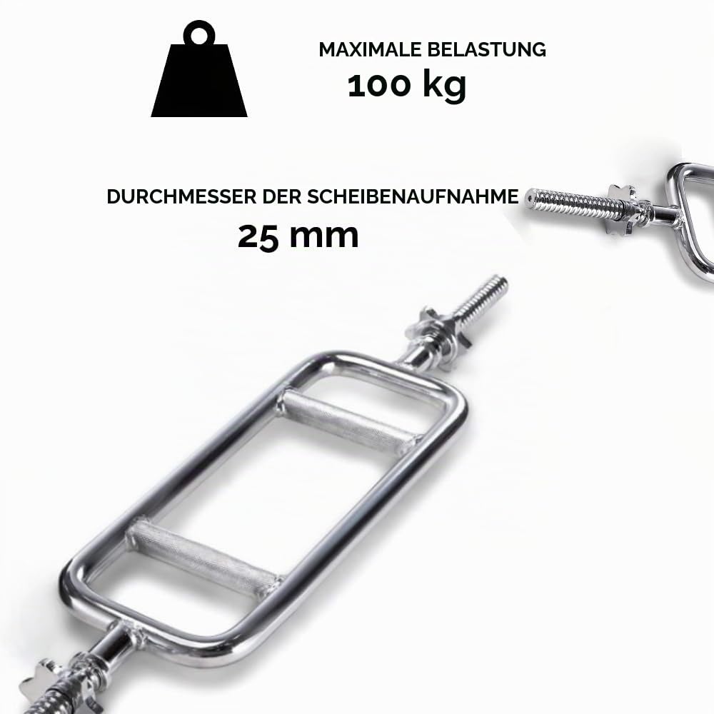 Trizepsstange 86 cm Kurzhantelstange Trizepsstange Curl Bar 25 mm Trizeps-Trainer mit Verschluss