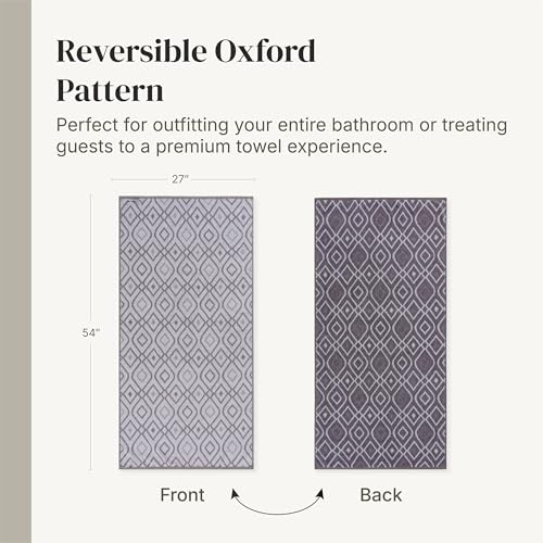 Image of Modern Threads 6 Piece Bath Towel Set - Bathroom Set with 2 Bath Towels, 2 Hand Towels, and 2 Wash Cloths - 100% Cotton, Super Absorbent & Extra Soft - Reversible Classic Diamond (Purple)