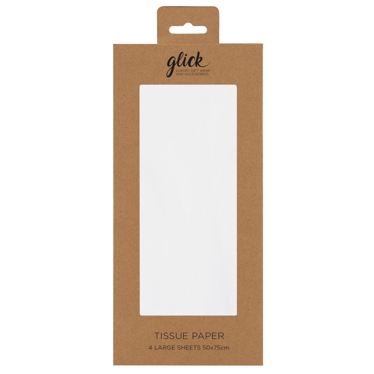 Glick Four Sheets of White Tissue Paper, Each Sheet 750mm x 500mm for Gift Wrapping, Birthday White Tissue Paper (TP10)