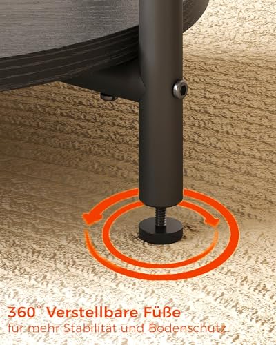 IRONCK Beistelltisch rund, Couchtisch mit Steckdose, Kleiner Tisch Holz, Wohnzimmertisch 2 Ablagen,Sofatisch,USB & Type-C-Anschluss… – Ansicht 6
