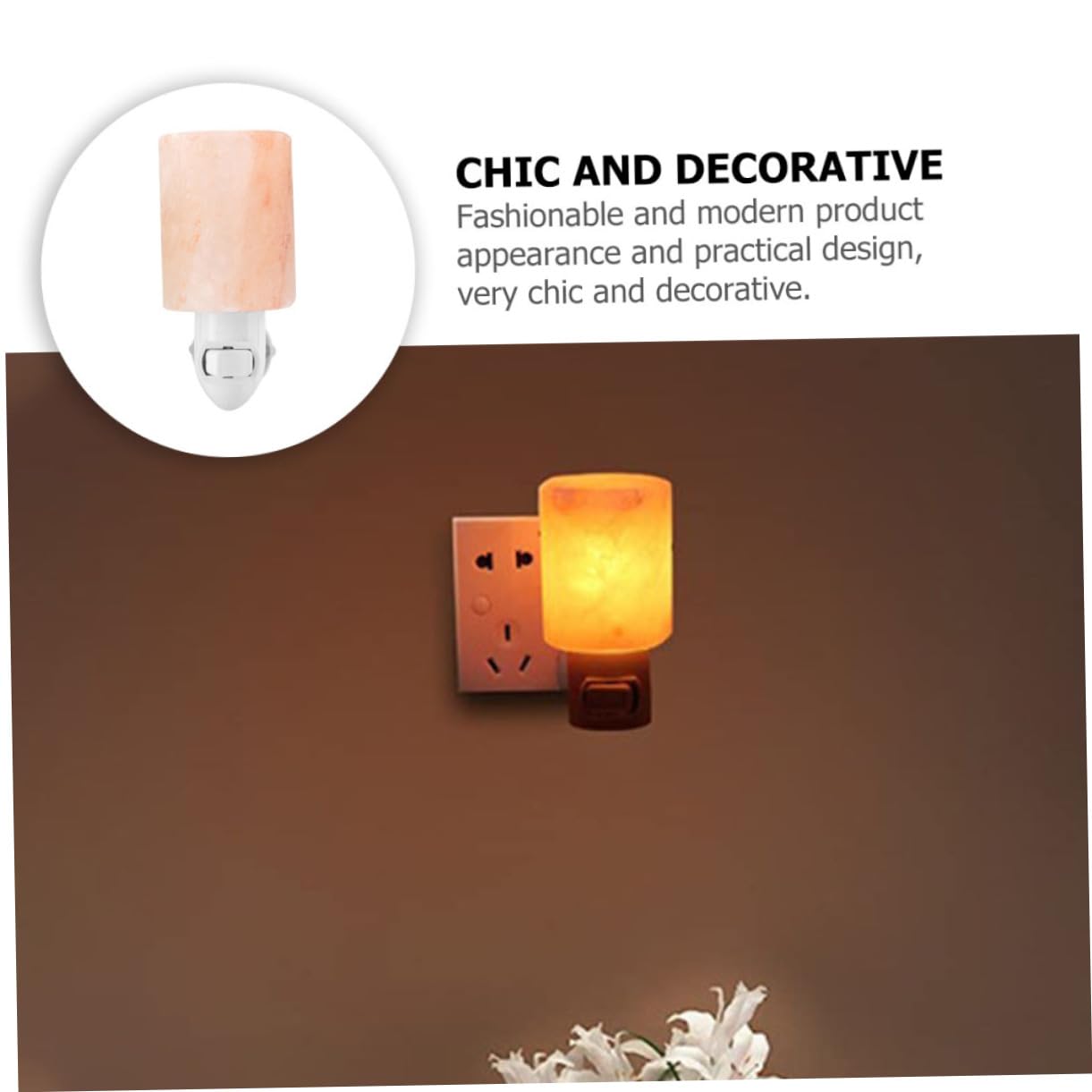 HOMSFOU 2piezas Lámpara De Sal De Cristal Led Cilíndrica Para Mesita De Noche Luz Decorativa De Sal Diseño Artesanal Para Crear Románticos El Hogar