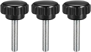 Tool parts M5 x 25mm Male Thread Knurled Clamping Knobs Grip Thumb Screw On Type 3 Pcs