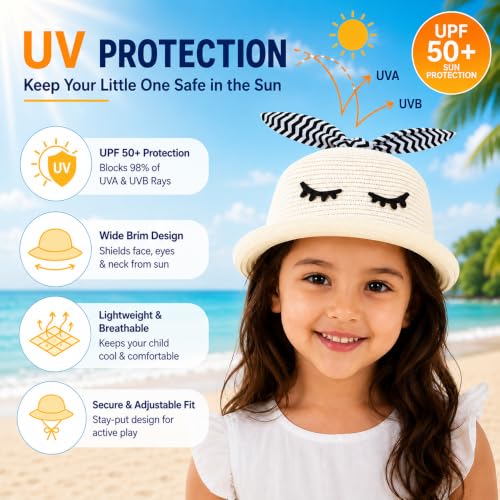 Image of VRITRAZ Baby Boy's and Girl's Kids Children Cute Printed Cartoon Gift Summer Fancy Dress Straw Fasion Hat Cap 1