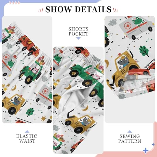 ZZXXB Frog Driving Boys Long Pants Soft Trousers Elastic Waist Kids Lounge Bottoms with Pockets S-XL4