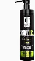 Gel de Barbear Big Barber 750ml Lemon - Shaving Gel Profissional Transparente para Desenho Preciso e Deslize Suave