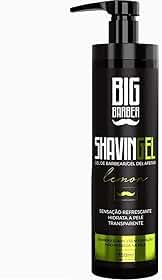 Gel de Barbear Big Barber 750ml Lemon - Shaving Gel Profissional Transparente para Desenho Preciso e Deslize Suave