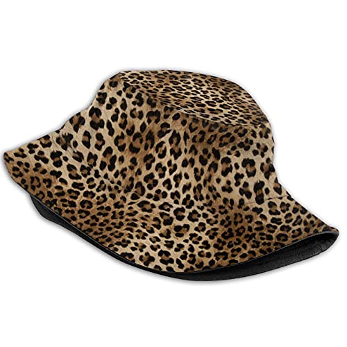 Leopard Print Unisex Bucket Hat Travel Beach Outdoor Fisherman Cap Sun Protection，Summer Sun Hat For Women Men #TOP1