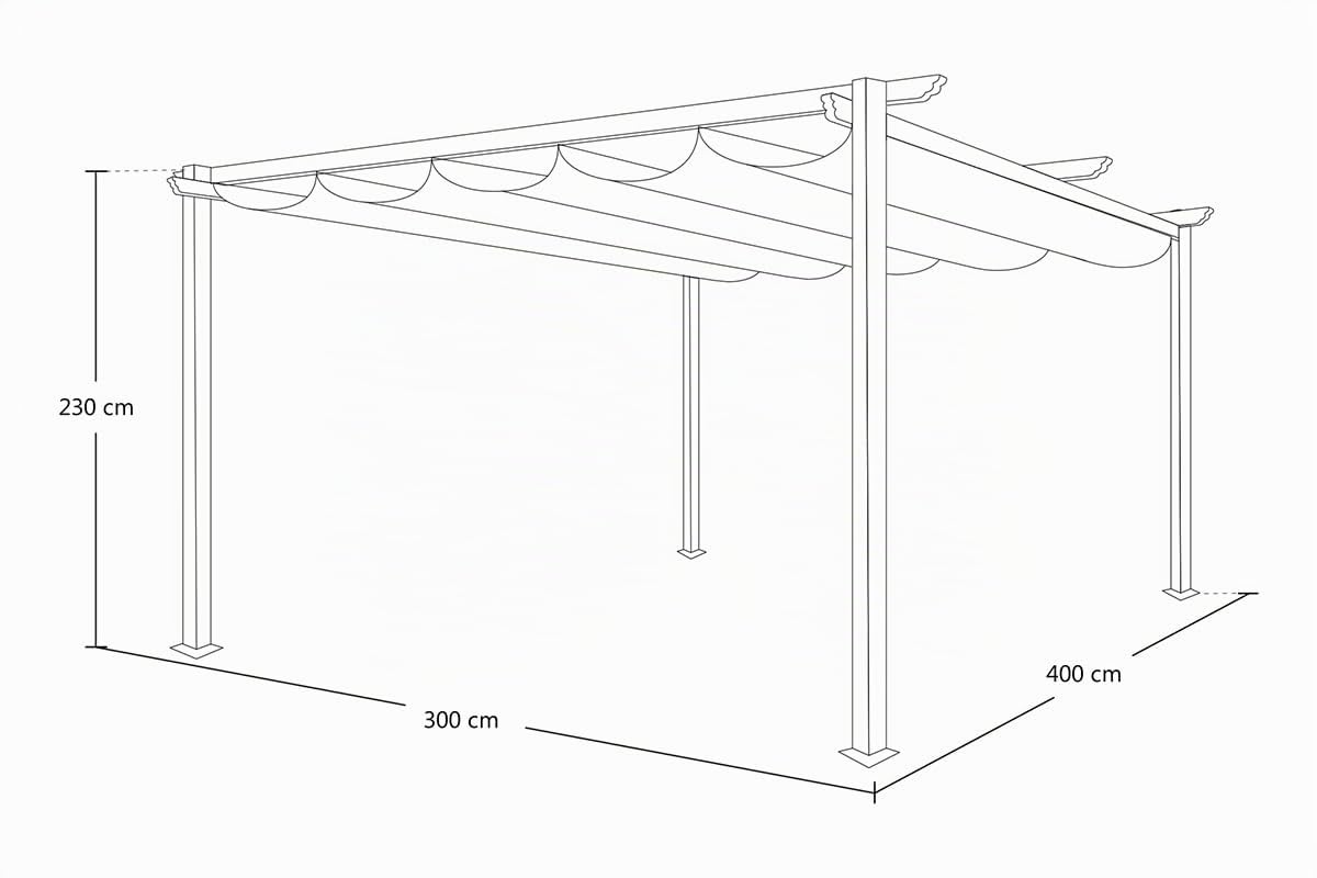 SAMIRA Gazebo pergola da giardino mod. Havana (300x400 cm)