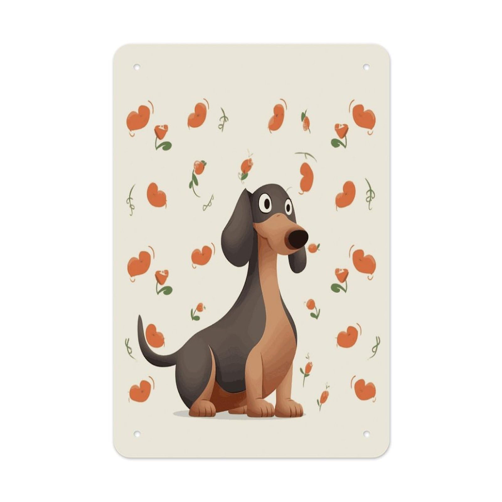 Btcowzrv Style I Love My Dog Dachshunds Metal Tin Sign Wall Decor Hanging Plaque