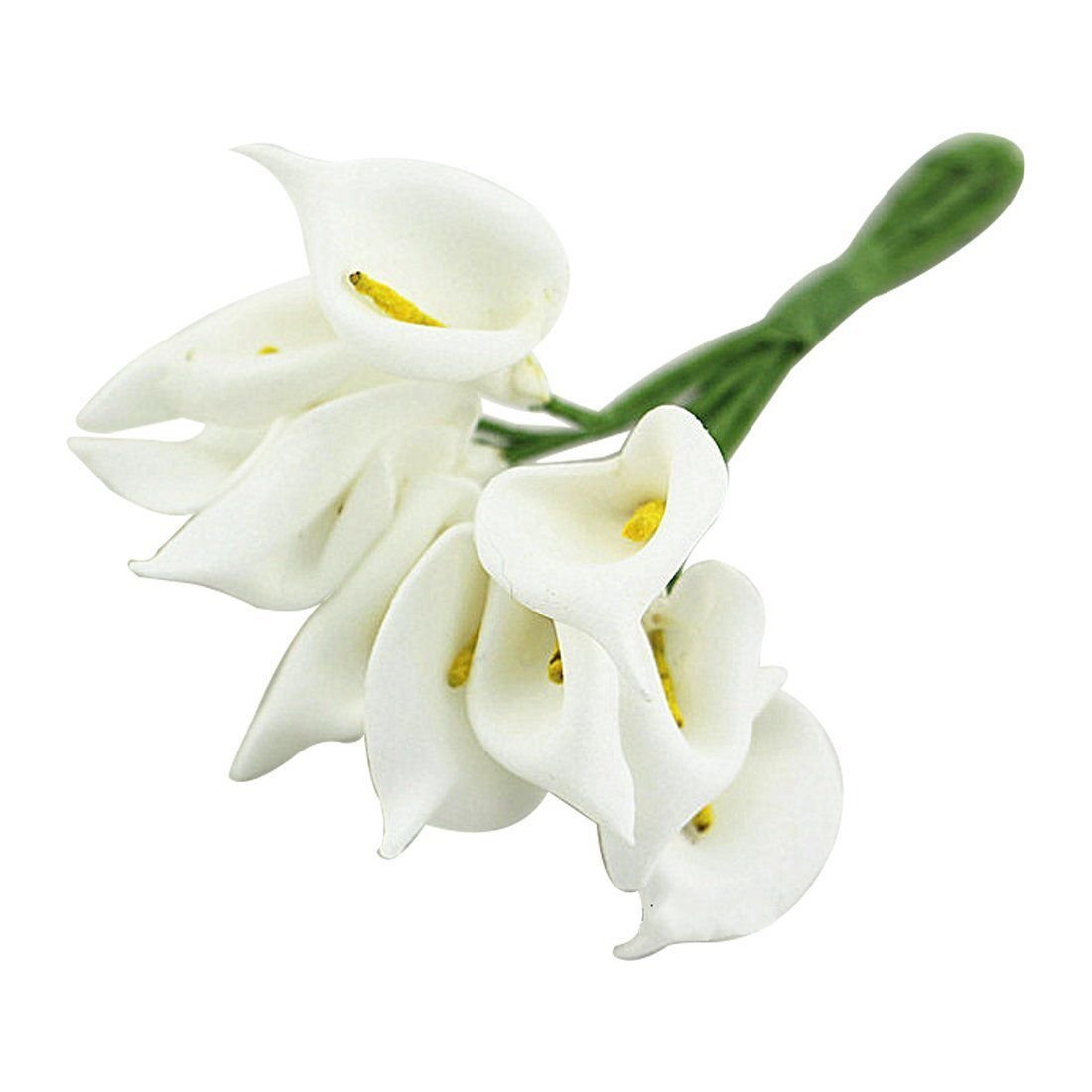 CTRLZS 12Pcs Mini Calla Artificial Flower Bouquet Wedding Decoration DIY Wreath Gift White