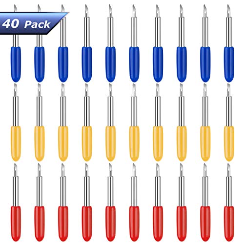 40 Pcs Replacement Blades for Cricut Explore Air2/Air 3 /Maker Cutting Machines - Including 10PCS Fine-Point Blades, 20PCS Standard Blaeds and 10PCS Deep Cutting Blades for Replacement Cricut Blades