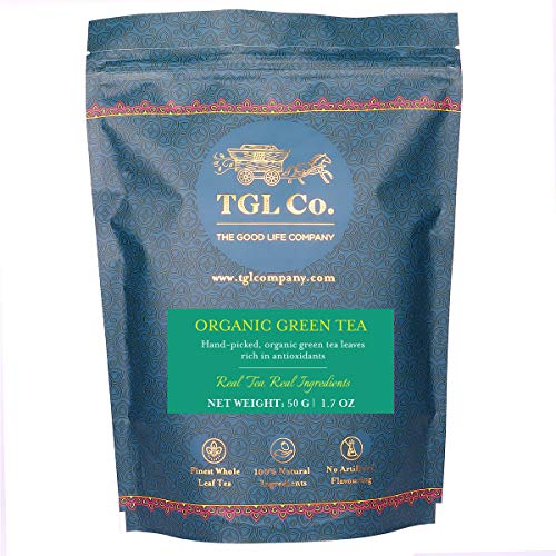 Image of TGL Co. The Good Life Company Organic Green Tea 50 Grams | Vacuum Sealed for Freshness Pouch, 50 g