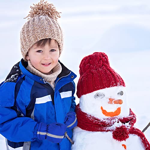 Image of Geyoga 4 Pairs Kids Mittens Waterproof Ski Gloves Boys Girl Warm Snow Winter Mittens for Kids Toddler Outdoor Activities