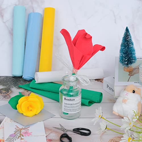 6 Rolls Colorful Art Crepe Paper For Cinco De Mayo Party Decoration 10In X 8Feet Red Green Blue Gold White Crepe Streamers For Mexican Birthday Wedding Baby Shower Supplies #TOP7