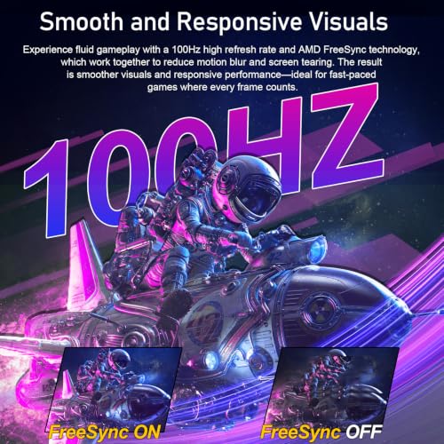 Image of Gawfolk 34 Inch Ultrawide Monitor 100Hz, 3440x1440 IPS Computer Display | 21:9 3800R Curved Screen Built-in Speakers, FreeSync, HDMI 2.0 x2 / DP1.4 x2, Wall-Mountable, Black