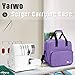 Yarwo Serger Machine Carrying Case with Bottom Wooden Board, Universal Overlock Sewing Machine Tote Bag Compatible with Most Standard Singer, Brother Serger Machine, Purple (Patent Pending)