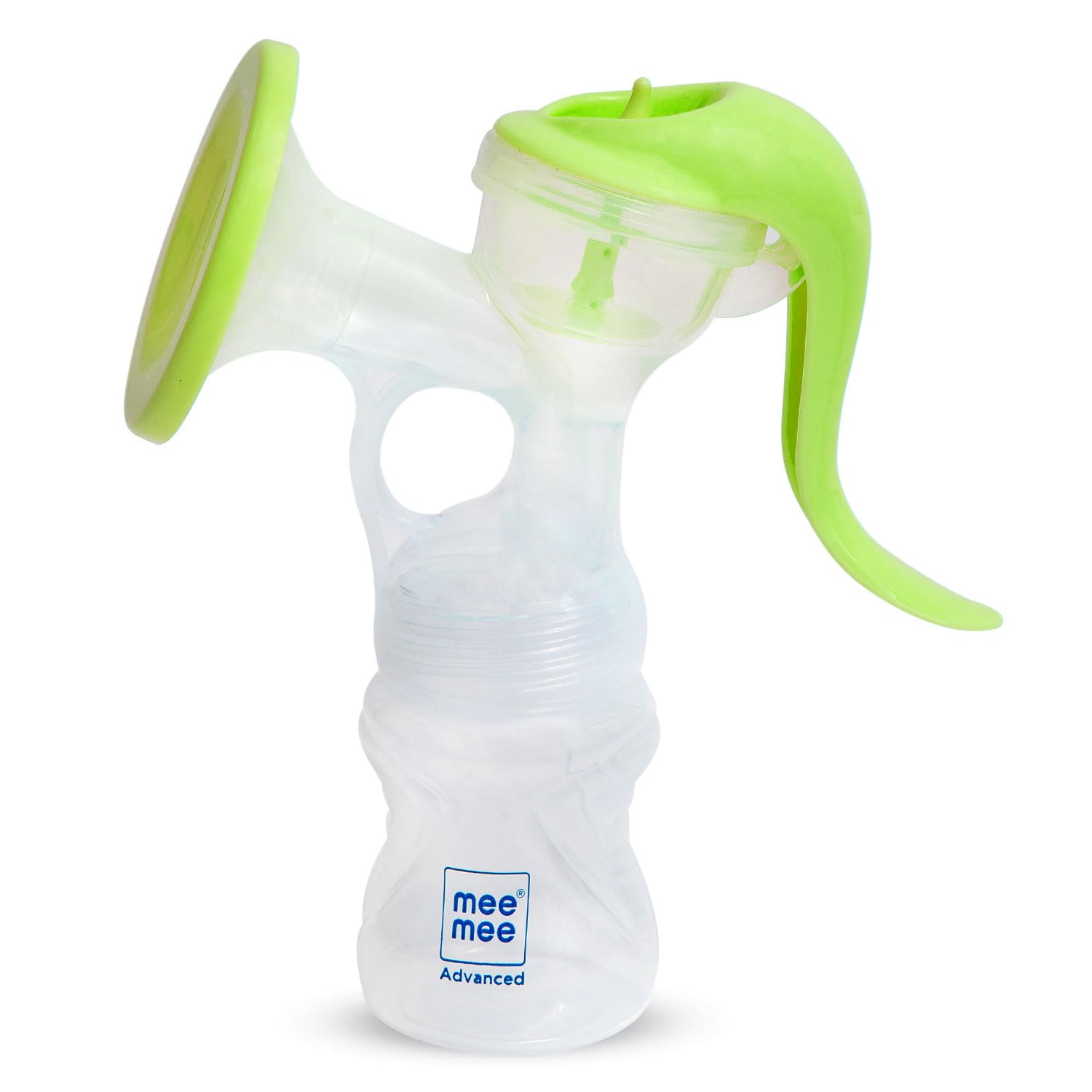 Mee Mee BPA Free Manual Breast Pump -Soothing Massage Function, Soft Silicone Breast Shield, Portable & Easy to Clean with Overflow Preventer Silica Gel Cup - Perfect for Breastfeeding Mothers (White)