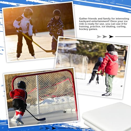 White Ice Rink Liner 6 Mil Ice Skating Rink for Backyard Replacement Ice Rink Liner DIY Backyard Rink Tarp for at Home Hockey Practice or Ice Skating Training - Image 6