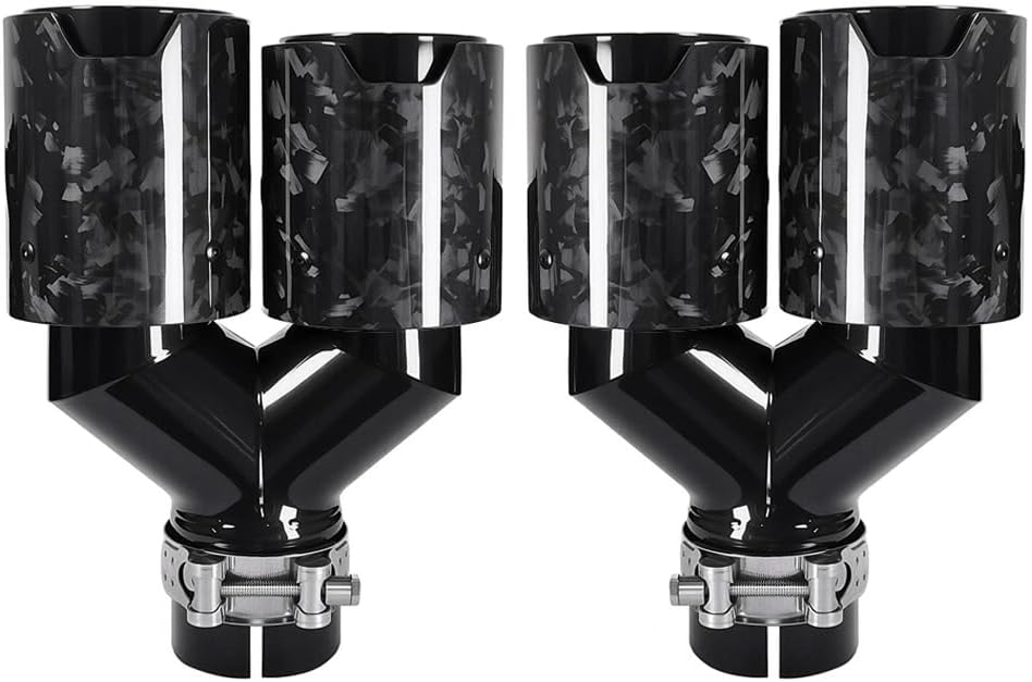 Set of Dual Forging Car Exhaust Tips fit for BMW F22/F23/F30/F31/F32/F33/F36 2.0T (N20/B48) 2.5" Inlet 3.5"Outlet Tailpipe Tip (2pcs Black)