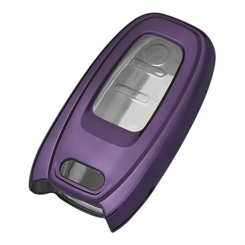 Miniatura 2 de TANGSEN Funda de llavero inteligente de metal morado brillante TPU funda protectora compatible con Audi A4 A5 A6 A7 A8 W12 Q5 híbrido R8 RS5 RS7 S4