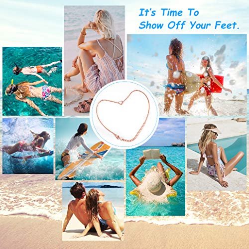 Silvora Ankle Bracelet Women Sterling Silver Summer Chain Anklet For Girls Rommantic Dainty Delicate Jewelry Rose Gold #TOP2