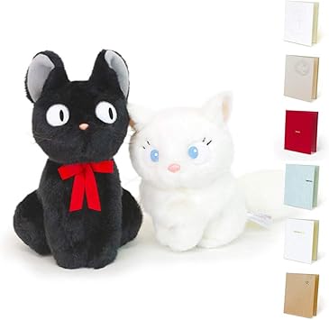 Amazon 電報屋のエクスメール 祝電 誕生日 ぬいぐるみ 電報 ジジ リリー S 魔女の宅急便 と 布張りカード電報 のセット お祝い ギフト 台紙 127 希望 ぬいぐるみ おもちゃ
