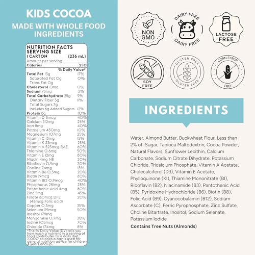 Image of Else Kids Nutrition Shake Chocolate, 2-12 Years, Dairy Free,8 fl oz 16 Pack | Plant-based ready-to-drink shake with 25+ vitamins & minerals. Dairy & gluten free for everyday nutrition.