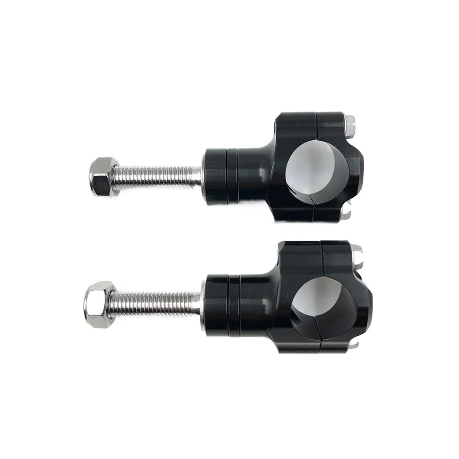 RVIFY Motorcycle Handlebar Clamp CNC Aluminum Alloy Bar Clamps 1 1/8" 28mm HandleBar Riser Motorcycle Bar Clamps(10mm Black)
