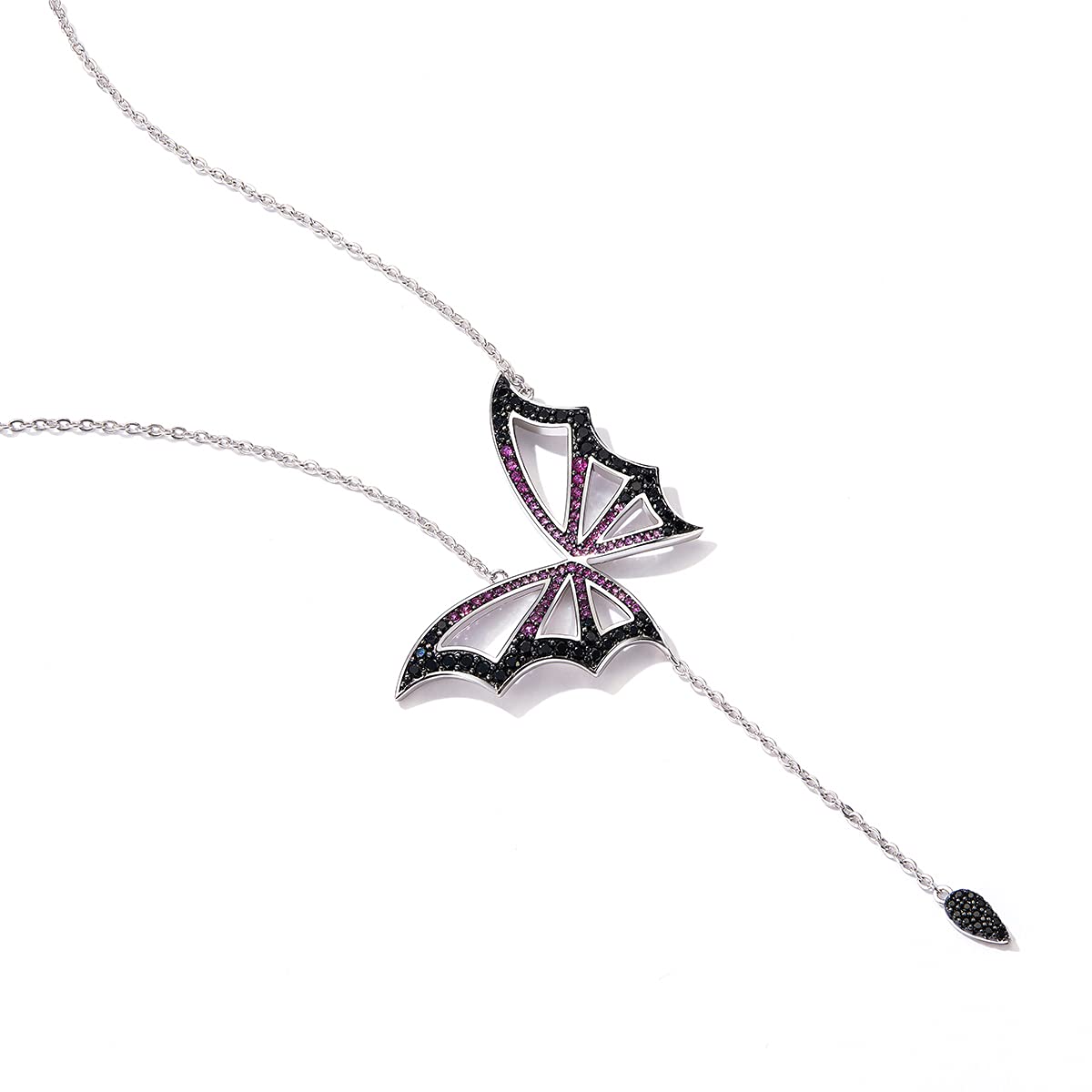 Deslumbrante Collar con Colgante de Elfo y Mariposa, Collar de Plata de Ley 925 con Forma de Animal para Mujer, joyería