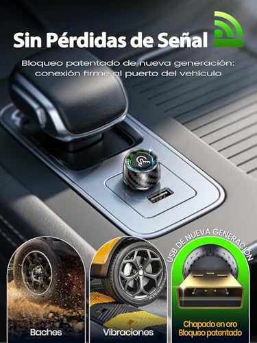 Adaptador CarPlay inalámbrico ultra mini para coche con botón de cambio entre 2 móviles 6