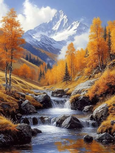 Broderie Diamant Point de Croix Idée Cadeau Adulte | Grand Kit Peinture Diamant Montagne