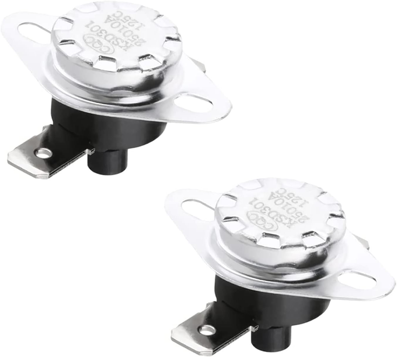 Fielect KSD301 Thermostat Temperature Control Switch,Adjust Snap Disc Temperature Switch 125°C Normally Closed 2 Pcs
